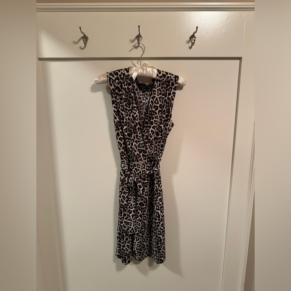 Gray Leopard Print Dress